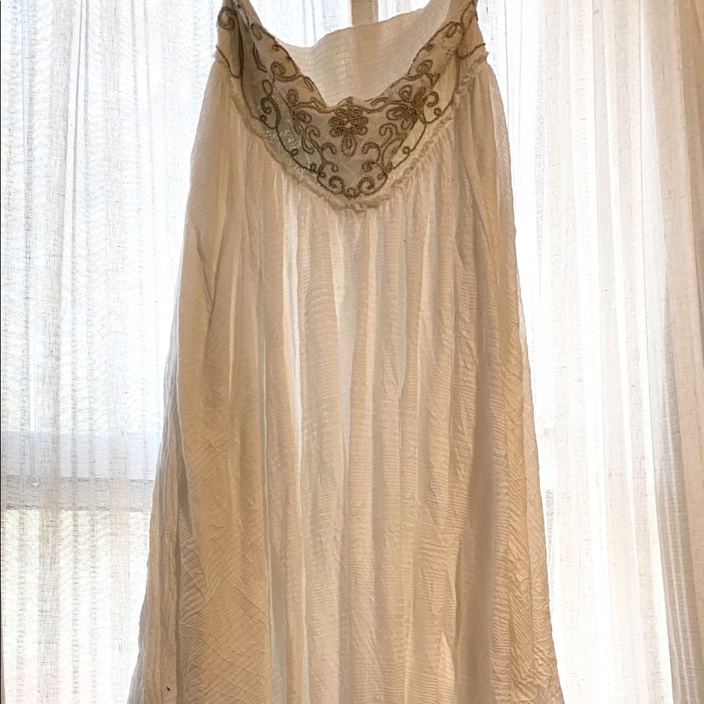 Free People Embroidered Maxi Skirt/Strapless Dress